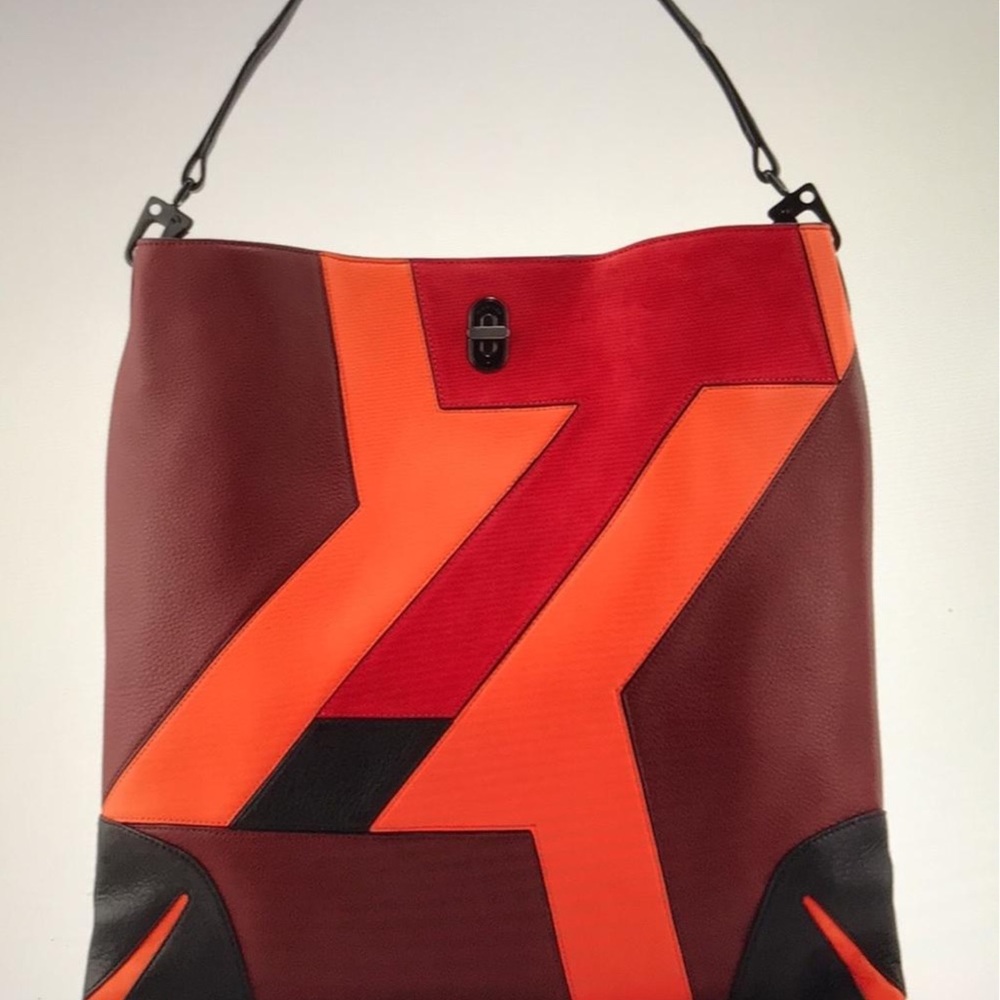 rag & bone Colorblock Leather Hobo in Red, Orange, Black